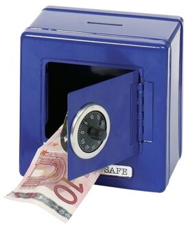 Goki Metalen Spaarpot Brandkast Blauw