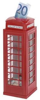 Goki Metalen Spaarpot Telefooncabine Rood