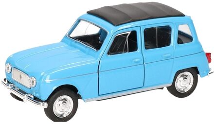 Goki Modelauto Renault 4 - blauw - 11 cm - schaalmodel auto - schaal 1:34 - pull-back