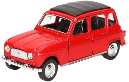 Goki Modelauto Renault 4 - rood - 11 cm - schaalmodel auto - schaal 1:34 - pull-back