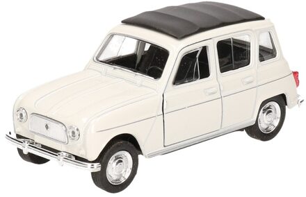 Goki Modelauto Renault 4 - wit - 11 cm - schaalmodel auto - schaal 1:34 - pull-back