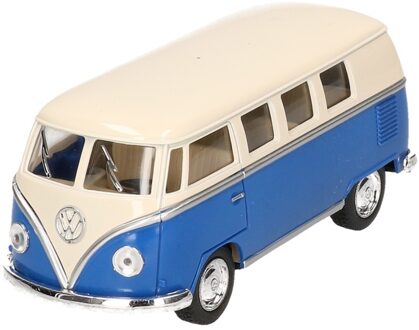 Goki Modelauto Volkswagen T1 two-tone - blauw/wit - 13 cm - speelgoed auto - Speelgoed auto's