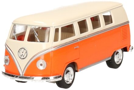Goki Modelauto Volkswagen T1 two-tone - oranje/wit - 13cm - speelgoed auto schaalmodel - miniatuur model