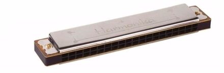 Goki Muziekinstrument - blaas - mondharmonica - 15cm - Zilverkleurig Multi