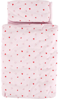 Goki Poppen Beddengoed Hartjes En Kroontjes Roze
