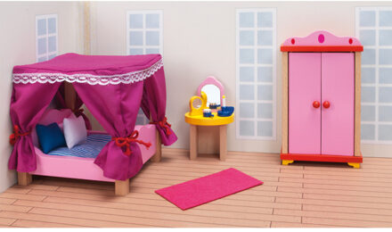 Goki poppenhuis meubeltjes slaapkamer