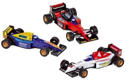 Goki Raceauto's speelgoed set - 3x stuks - Formule 1 racewagens - van 10 cm - racing - autosport