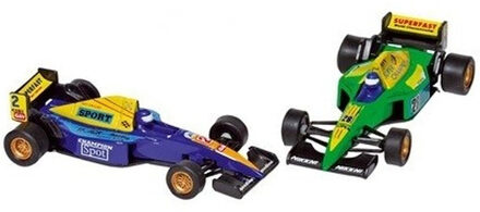 Goki Raceauto speelgoed set van 2x stuks Formule 1 wagens 10 cm - Speelgoed auto's Multikleur