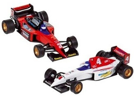 Goki Raceauto speelgoed set van 2x stuks Formule 1 wagens 10 cm