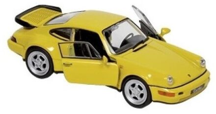 Goki Schaalmodel Porsche 964 Carrera geel 1:34 - Speelgoed auto's