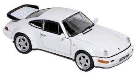 Goki Schaalmodel Porsche 964 Carrera wit 1:34 - Speelgoed auto's