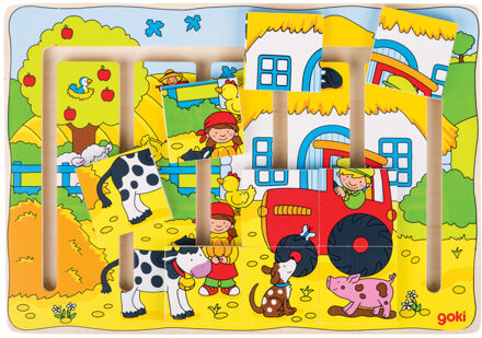 Goki Schuifpuzzel Boerderij 9-Delig