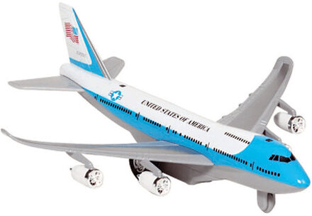 Goki Speelgoed Vliegtuig - 19 cm - lichtblauw - licht en geluid - kinderen - pull back motor
