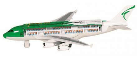 Goki Speelgoed vliegtuigje groen/wit