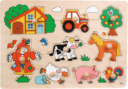 Goki Vormenpuzzel Boerderij Junior Hout 9 Stukjes