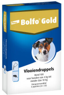 Gold 100 Anti vlooienmiddel - Hond - 4 Tot 10 kg - 4 pipetten