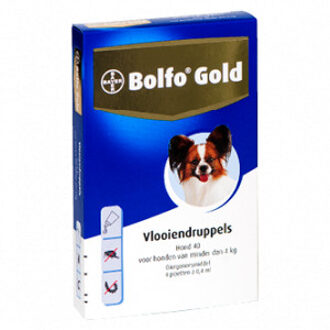 Gold 40 Anti vlooienmiddel - Hond - 0 Tot 4 kg - 2 pipetten