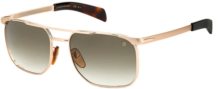 Gold/Brown Shaded Sunglasses Eyewear by David Beckham , Multicolor , Heren - 56 MM