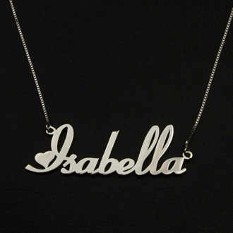 Gold Color Custom Nameplate Pendants Necklaces Box Chain Personalized Cute Heart Style Cursive Font Name Necklace Birthday Gifts