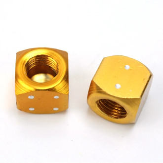 Gold(Colors) Dice Aluminium Valve Caps Tire Air Valve Stem Caps For Car Trunk Bike Bicycle Wheel Rims 4pcs/lot