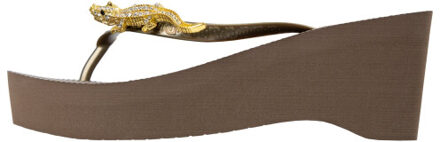 Gold crocodile switch high heel taupe - maat 37-38 Veelkleurig