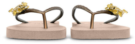 Gold crocodile switch zand dames slippers, , maat: Beige - 37-38