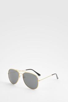 Gold Frame Aviator Sunglasses, Gold - ONE SIZE