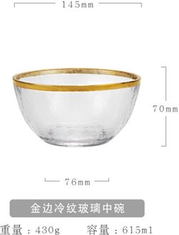Gold Inlay Glas Plaat Slakom Phnom Penh Diner Schotel Plaat Soep Fruitschaal Dessert Steak Bruiloft Plaat Decoratieve Servies 15-bowl