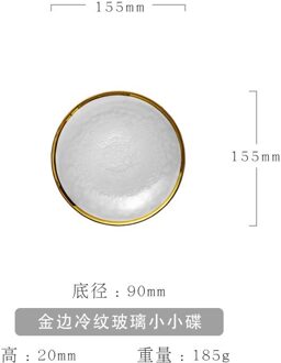 Gold Inlay Glas Plaat Slakom Phnom Penh Diner Schotel Plaat Soep Fruitschaal Dessert Steak Bruiloft Plaat Decoratieve Servies 16-disc