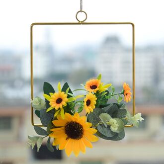 Gold Iron Metalen Ring Hoepel Bloemen Krans Handgemaakte Bloemen Metalen Hoop Wedding Guirlande Verjaardag Baby Shower Krans Decoratie # T2P