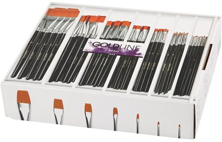 Gold Line penselen, 0+2+4+8+12+16+20, b: 2-24 mm, 84 stuks