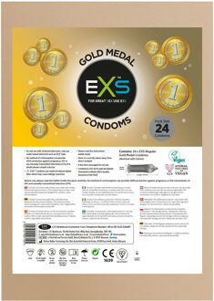 Gold Medal Condooms In Gouden Ronde Folies 24 stuks Transparant - 56 (omtrek 11,5-12 cm)