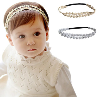 Gold/silver Flower Baby Headband Fashion Hair band For Baby Girls Headbands Flowers Children Hair Accessories Baby Hairband