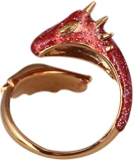 Gold Topaz Dragon Ring Lucky Fingere Huisdier Verstelbare Wrap Open Ringen Dier Sieraden Voor Vrouwen Meisje TRYC889 Rood