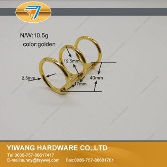 Golden losse blad kalender bindmiddel 10 stks fabrikant direct 3 gaten binding clip