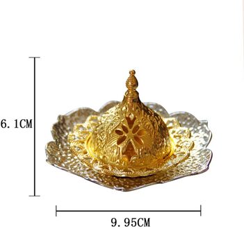 Golden Metalen Hand-Held Wierookbrander Midden-oosten Arabische Mini Wierookbrander Met Lade sliver