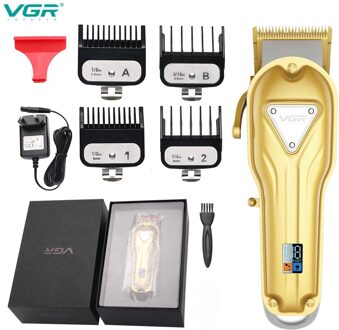 Golden Oplaadbare Tondeuse Elektrische Draadloze Lcd Display 20W Power Haar Snijmachine Maaier Voor Mannen Zilveren Tondeuse Goud