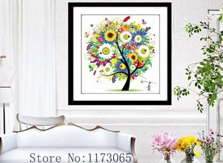 Golden panno, Handwerk, DIY DMC kruissteek, Sets Voor Borduurwerk kit 11ct onbedrukt katoenen draad vier seizoen Cross-Stiksels Summer