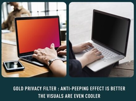 Golden Privacy Screen Filter Reversible High-transmittance 30° Invisible Anti-UV Anti-glare Film for 19'' Monitor with 16:10 Aspect Ratio