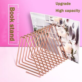 Golden Rose Driehoek Ijzeren Opbergrek Boek Tijdschrift Houder Desktop Plank Stand Sieraden Plank Houder Muur Organisator Planken 11 rosegolden