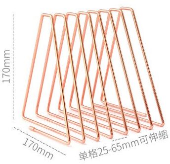 Golden Rose Driehoek Ijzeren Opbergrek Boek Tijdschrift Houder Desktop Plank Stand Sieraden Plank Houder Muur Organisator Planken 7 rosegolden