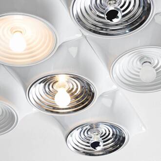 Goletta plafondlamp, glanzend rood/aluminiumkleurig glanzend rood, aluminiumkleurig