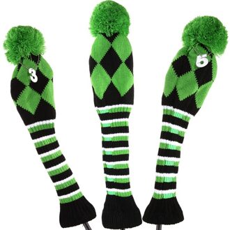 Golf 3 Stks/set Gebreide Pom Pom Sok Covers 1-3-5 Golf Hout Headcover Voor Golf Dirver/fairway Golf Club Headcovers