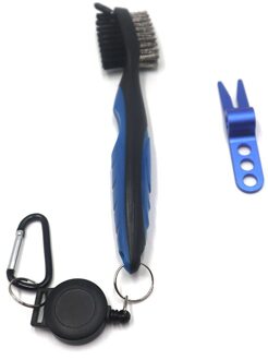 Golf Accessoires Combo 2-Side Golf Club Borstel + Aluminium Golf Graszode Reparatie Tool Blauw