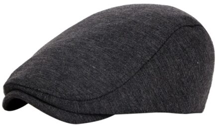 Golf Baret Cap Harden Rand Retro Britse Stijl Verstelbare Running Hoed Voor Vrouwen Mannen donker grijs