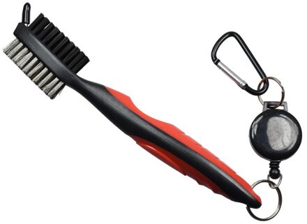 Golf Club Brush Golf Club Brush Groove Cleaner Met Intrekbare Zip-Lijn En Aluminium Karabijnhaak Cleaning Tools Golf Accessoires 1 rood