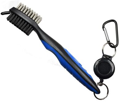 Golf Club Brush Golf Club Brush Groove Cleaner Met Intrekbare Zip-Lijn En Aluminium Karabijnhaak Cleaning Tools Golf Accessoires 3 blauw