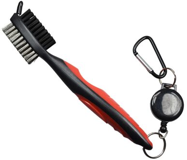 Golf Club Brush Golf Groove Reinigingsborstel 2 Zijdig Golf Putter Wedge Bal Groove Cleaner Kit Schoonmaken Tool Golf Accessoires rood