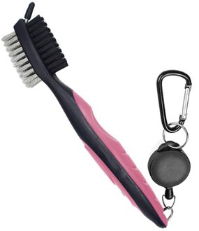 Golf Club Brush Golf Groove Reinigingsborstel 2 Zijdig Golf Putter Wedge Bal Groove Cleaner Kit Schoonmaken Tool Golf Accessoires roze