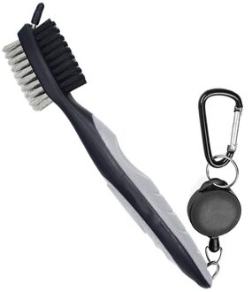 Golf Club Brush Groove Cleaner W/Intrekbare Zip Line Voor Golf Irons Woods zilver